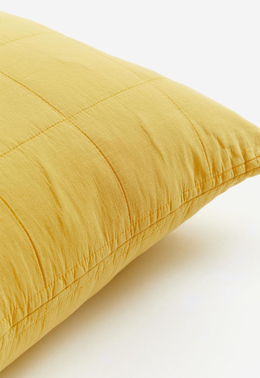 H&M - Quilted satin cushion cover - yellow