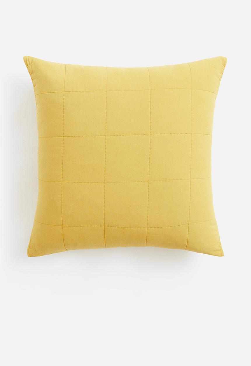 H&M - Quilted satin cushion cover - yellow