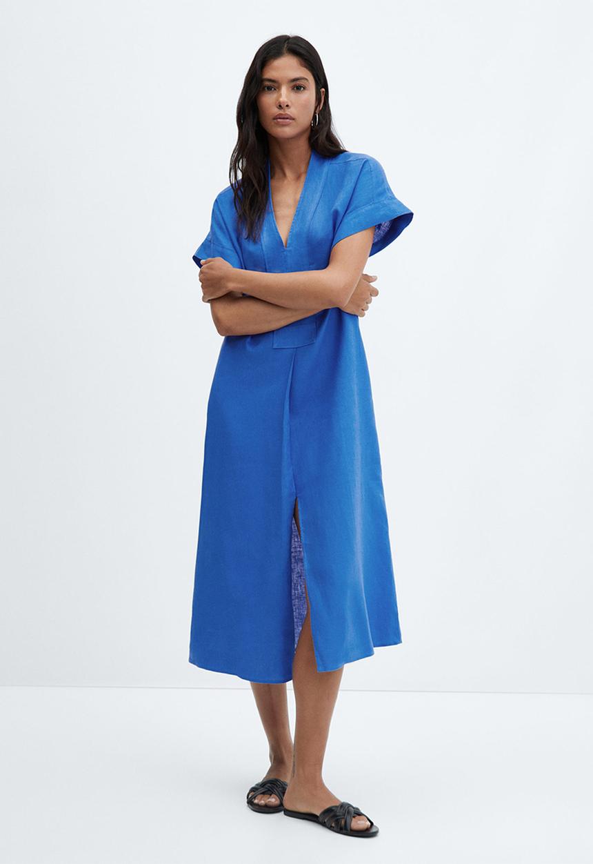 MANGO - Dress ordago-a - medium blue
