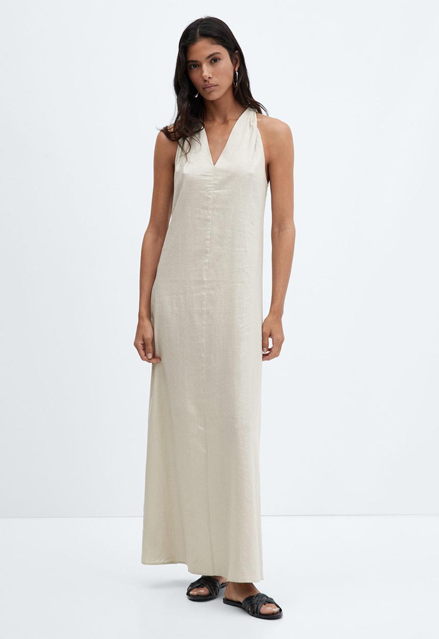 MANGO - Dress foil-a - light beige