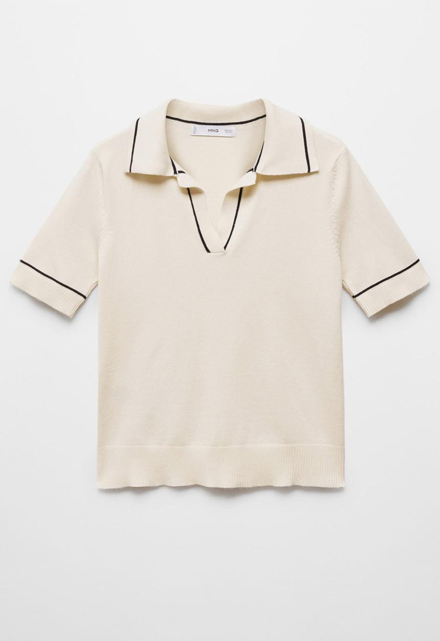 MANGO - Sweater vert - light beige