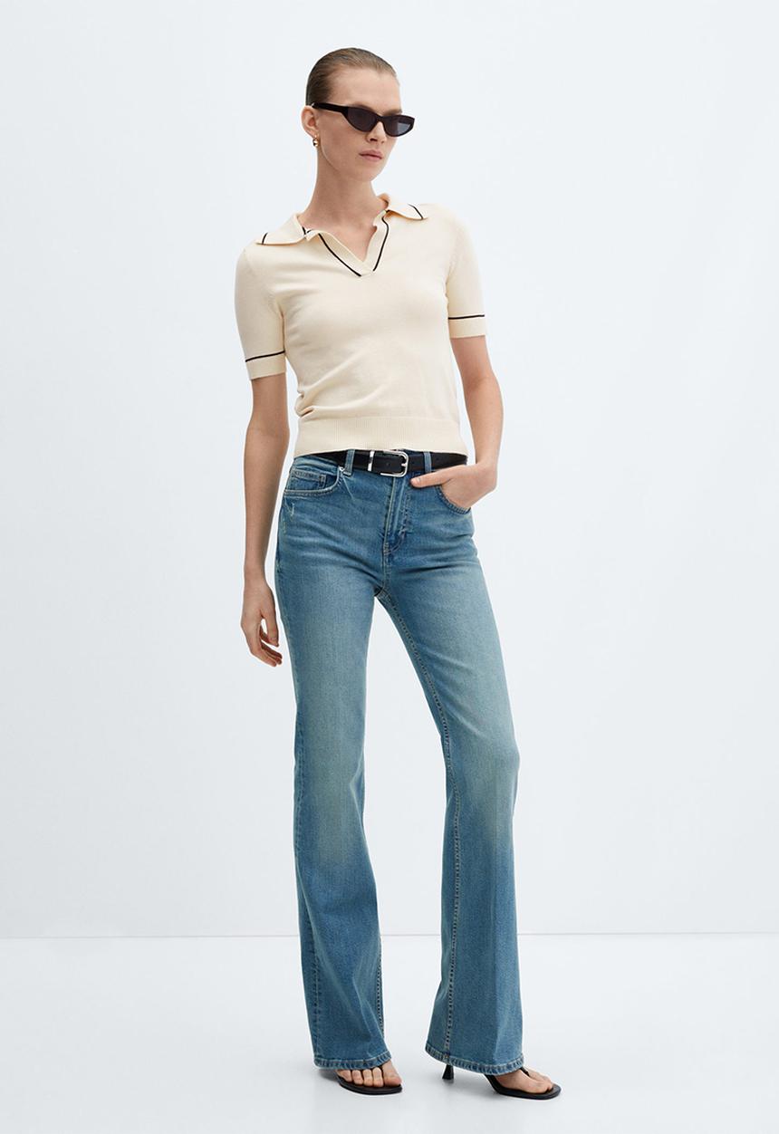 MANGO - Sweater vert - light beige
