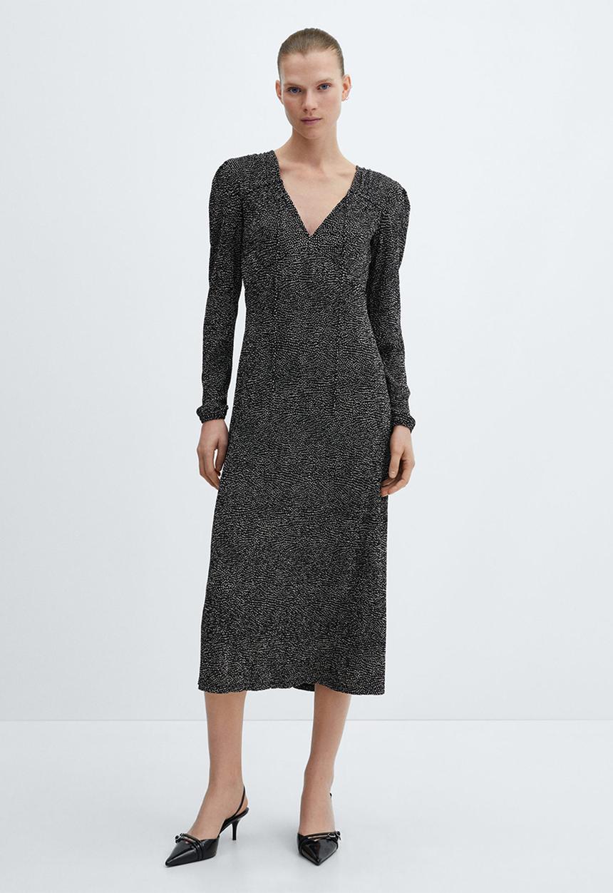 MANGO - Dress pomelo - black