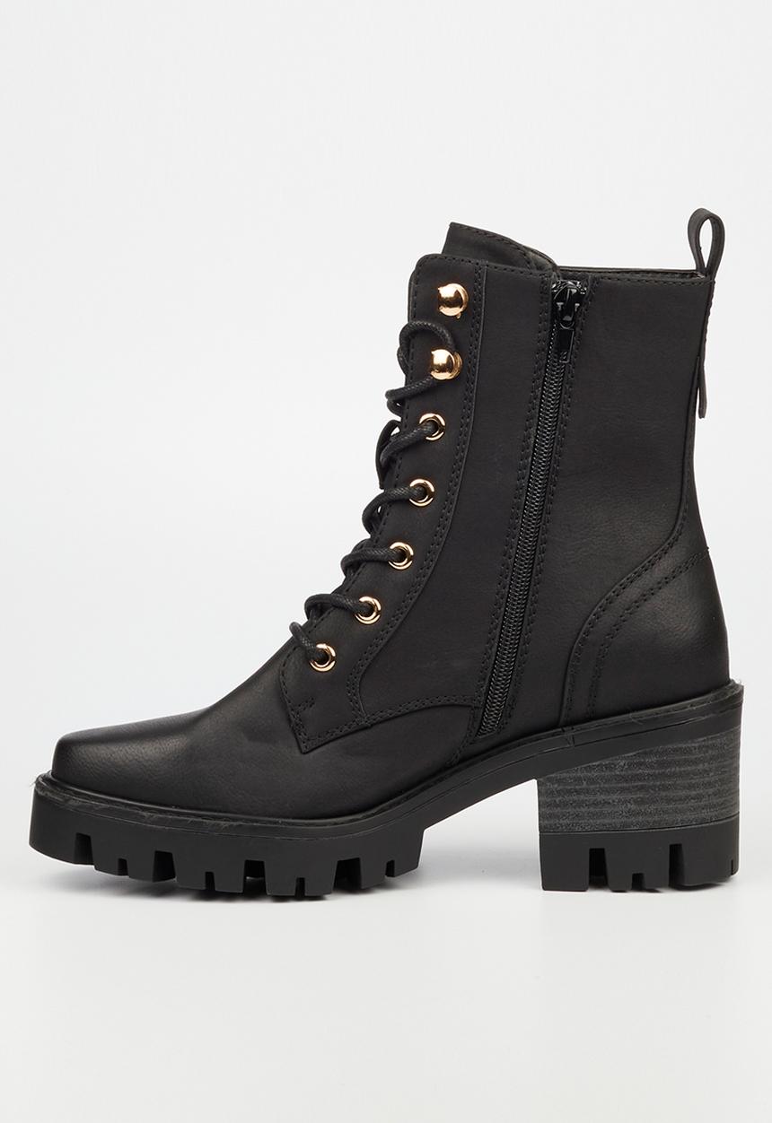 Miss Black - Vixen 3 lace-up boot - black