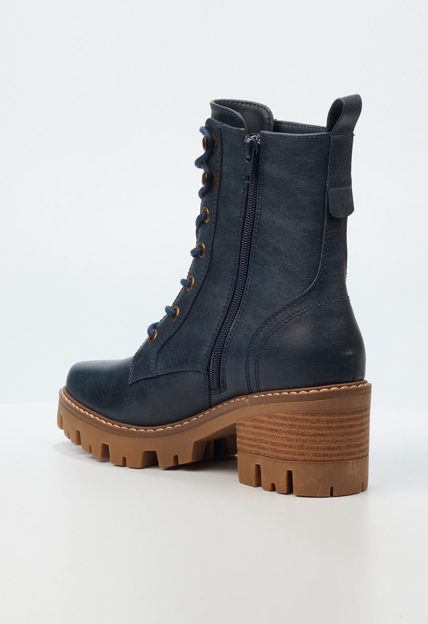 Miss Black - Vixen 3 lace-up boot - navy