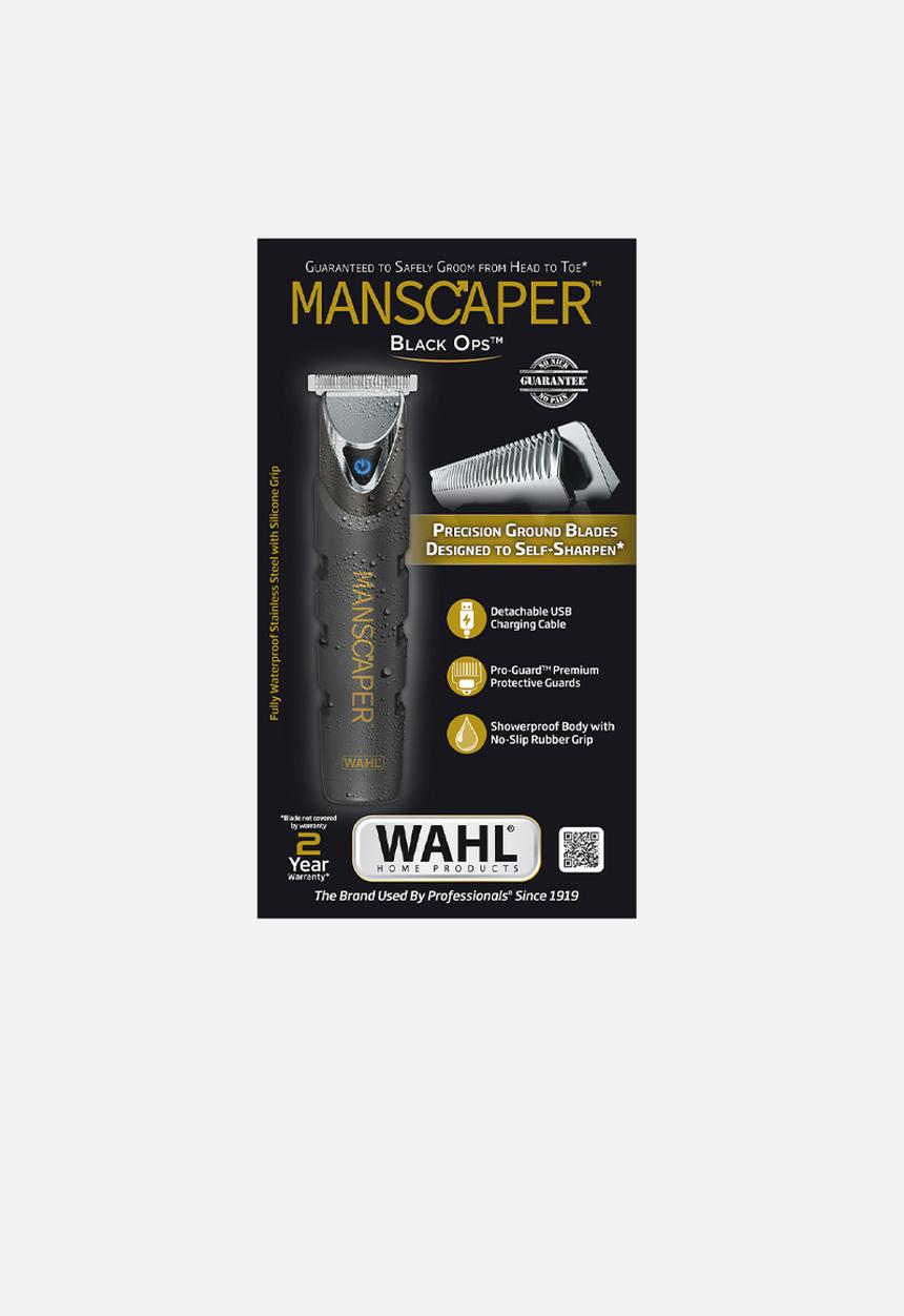 WAHL - Manscaper Black Ops Lithium Ion Cordless Wet/Dry USB Beard Trimmer Kit