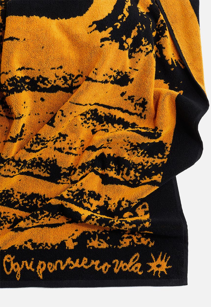 H&M - H&M Studio: Motif-detail beach towel - black & orange multi