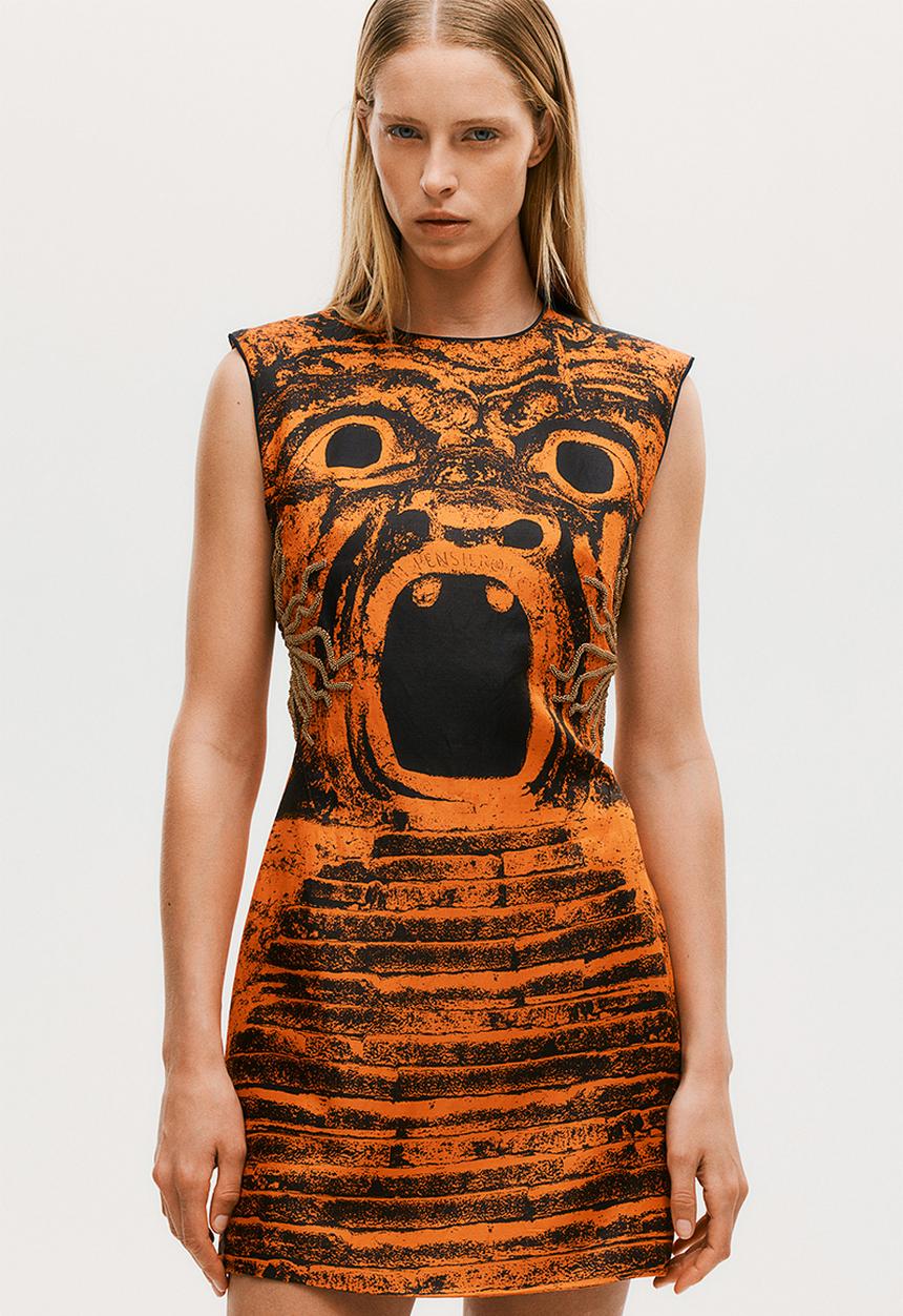 H&M - H&M Studio: Embellished cut-out mini dress - multi orange