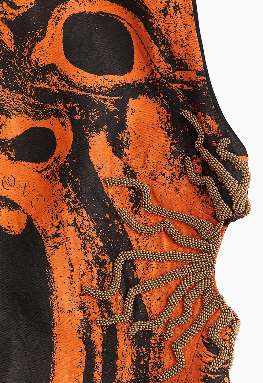 H&M - H&M Studio: Embellished cut-out mini dress - multi orange