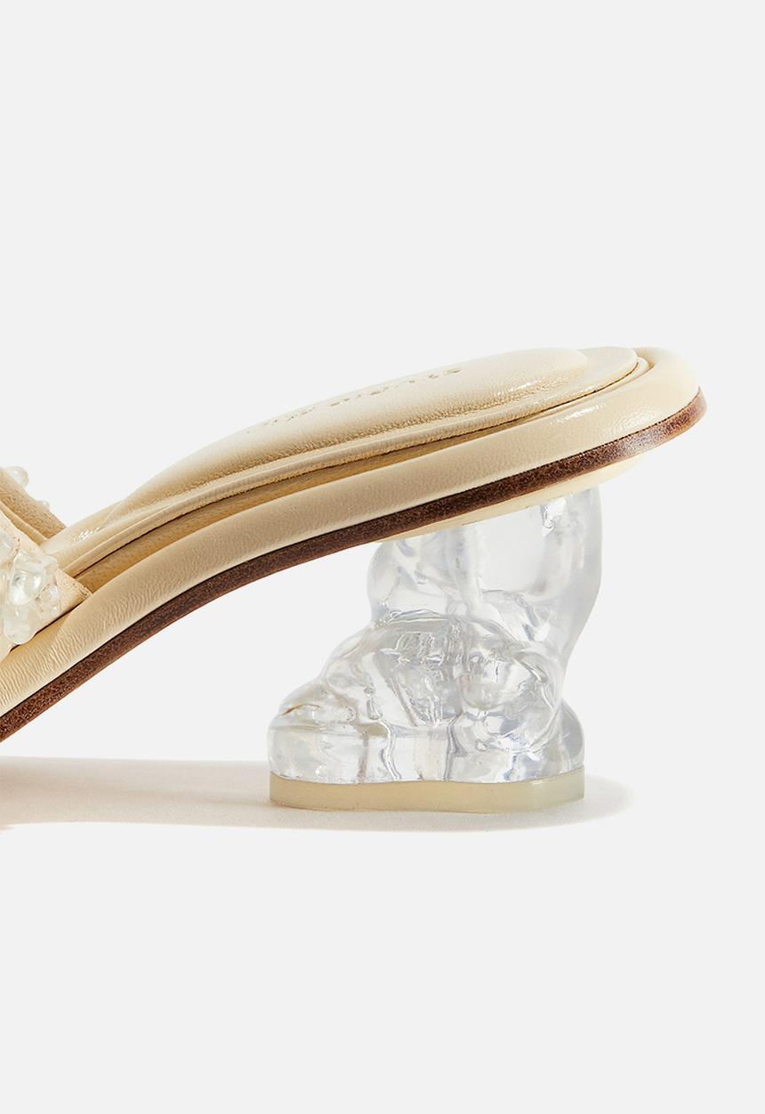 H&M - H&M Studio: Beaded leather mules - yellow & white