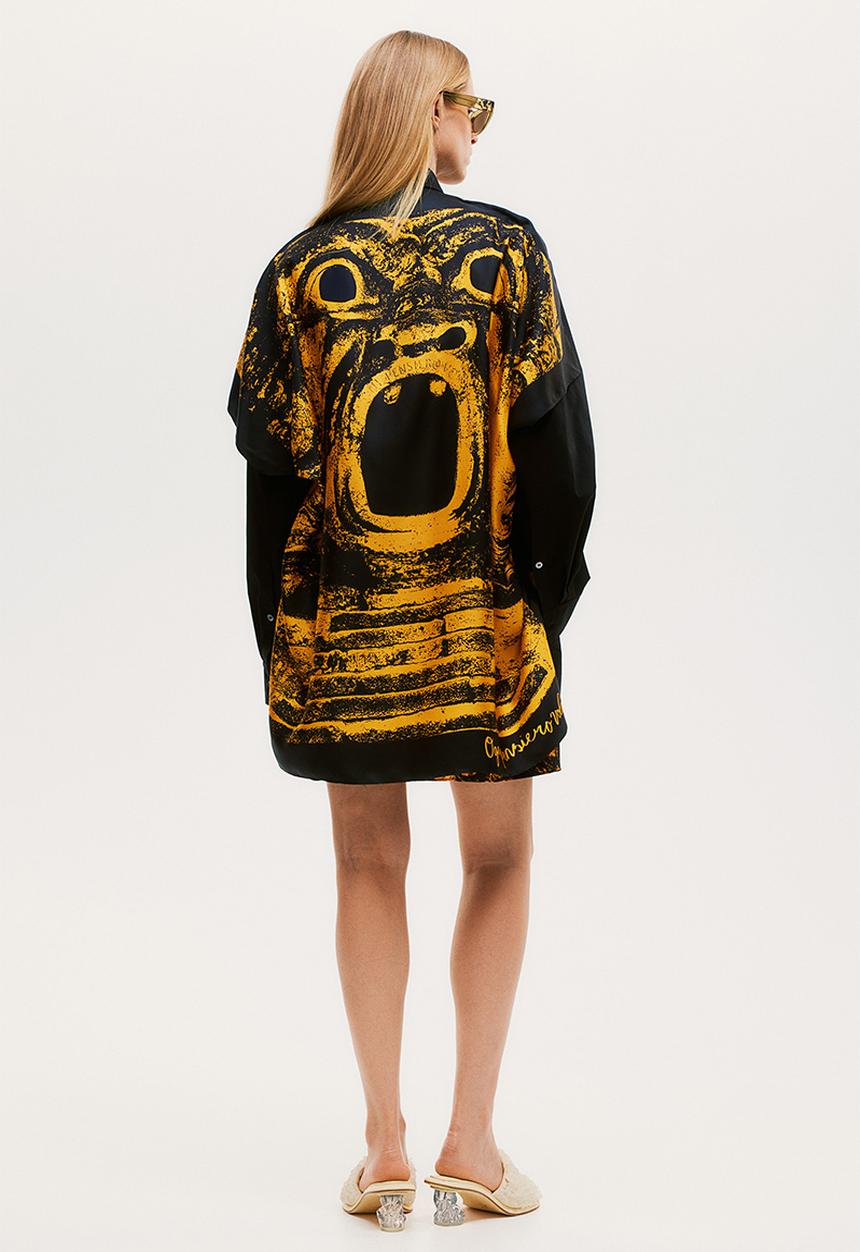 H&M - H&M Studio: Shirt with silk-scarf back piece - black