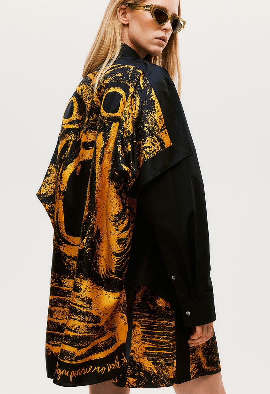 H&M - H&M Studio: Shirt with silk-scarf back piece - black