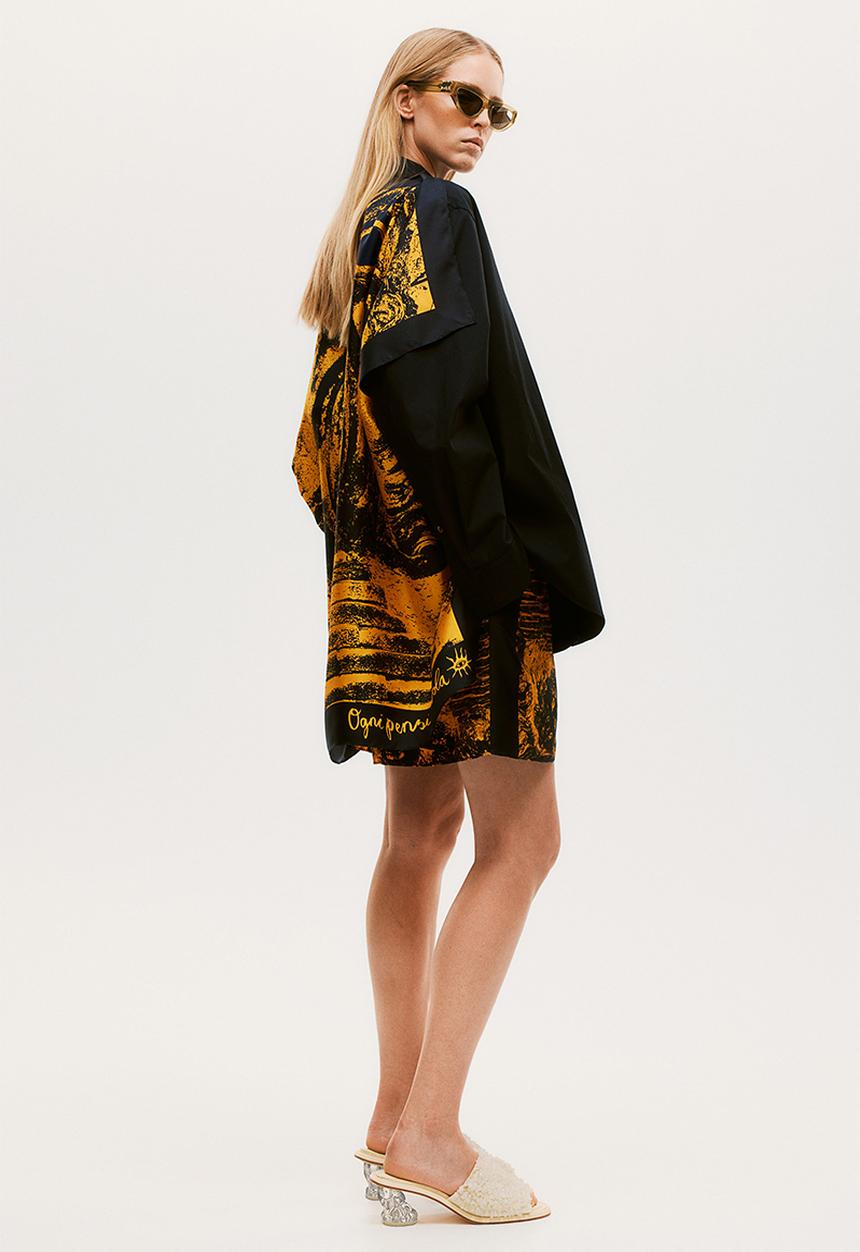 H&M - H&M Studio: Shirt with silk-scarf back piece - black
