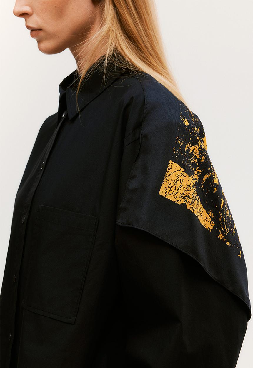 H&M - H&M Studio: Shirt with silk-scarf back piece - black
