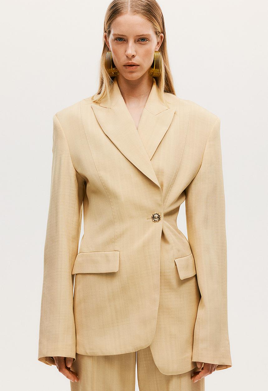 H&M - H&M Studio: Single-breasted viscose blazer - beige