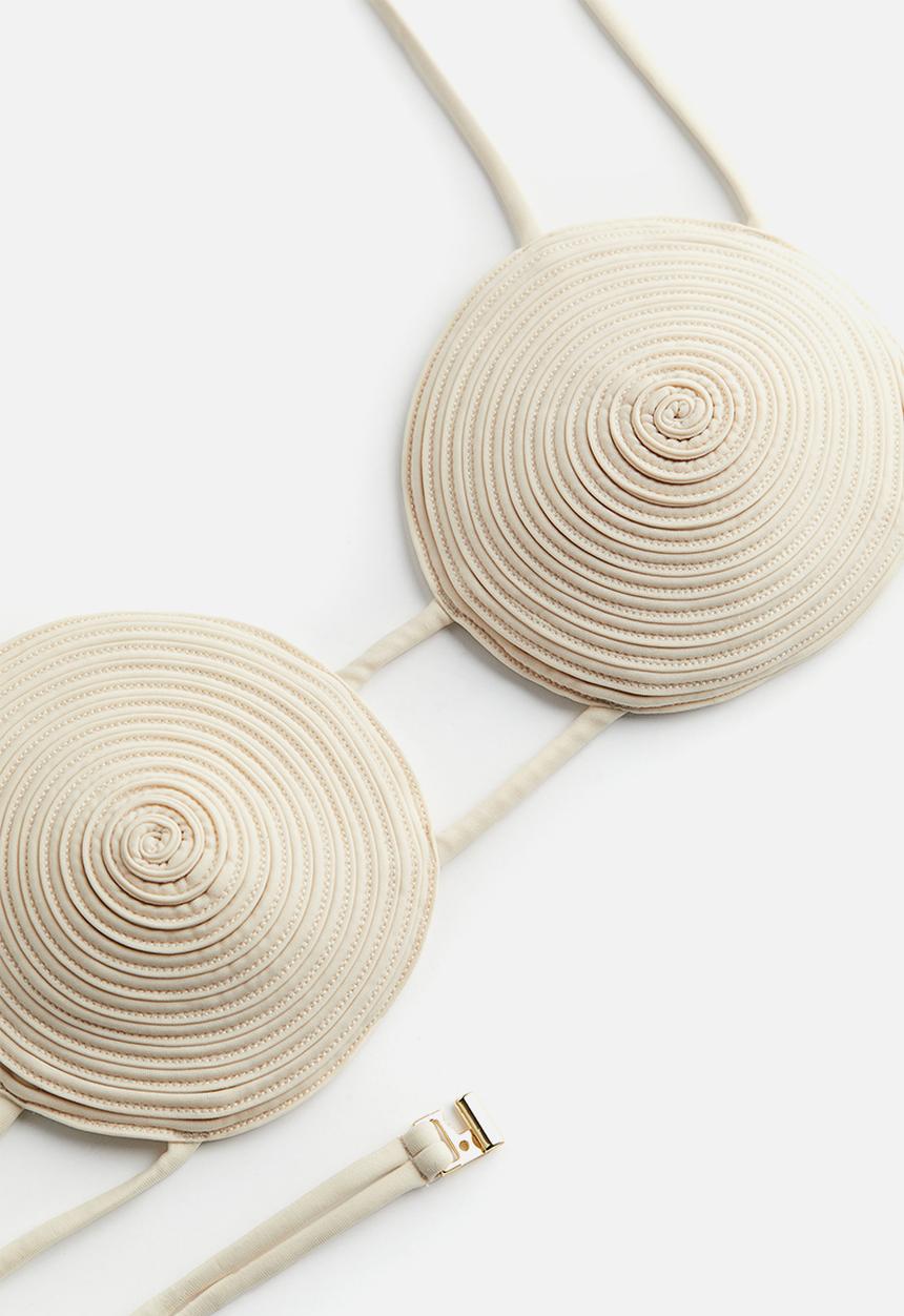 H&M - H&M Studio: Spiral-seam bikini top - white