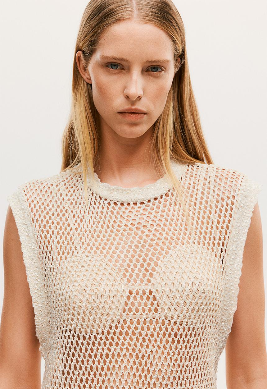 H&M - H&M Studio: Spiral-seam bikini top - white