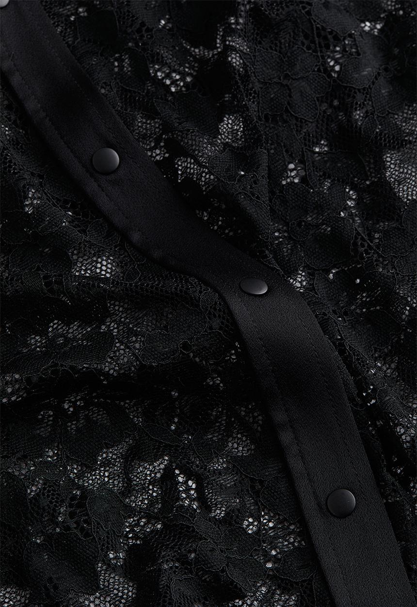 H&M - Lace shirt - black