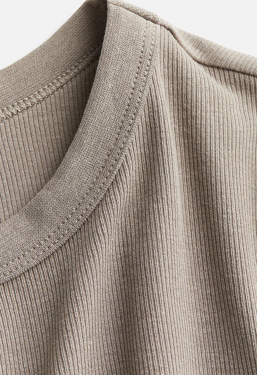 H&M - Mama ribbed jersey top - greige