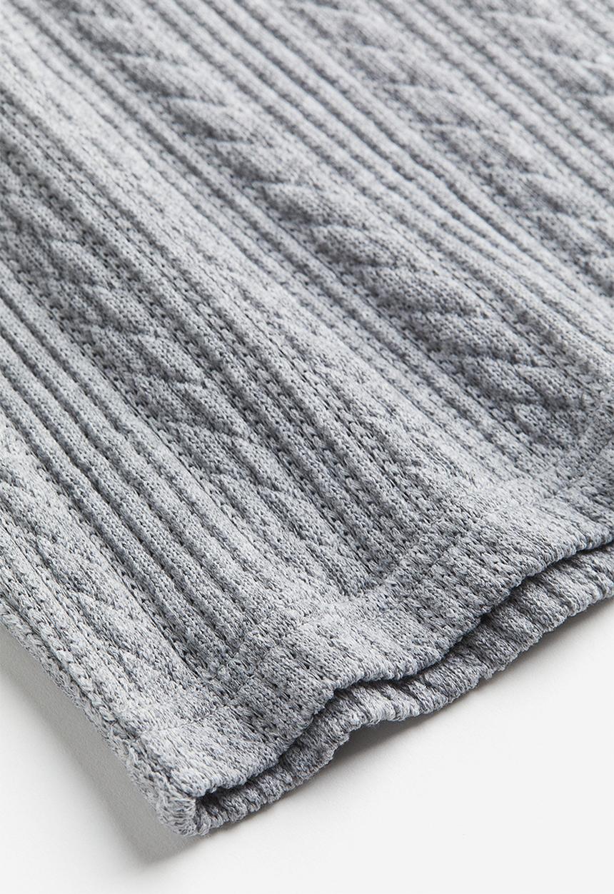 H&M - Oversized textured T-shirt - light grey