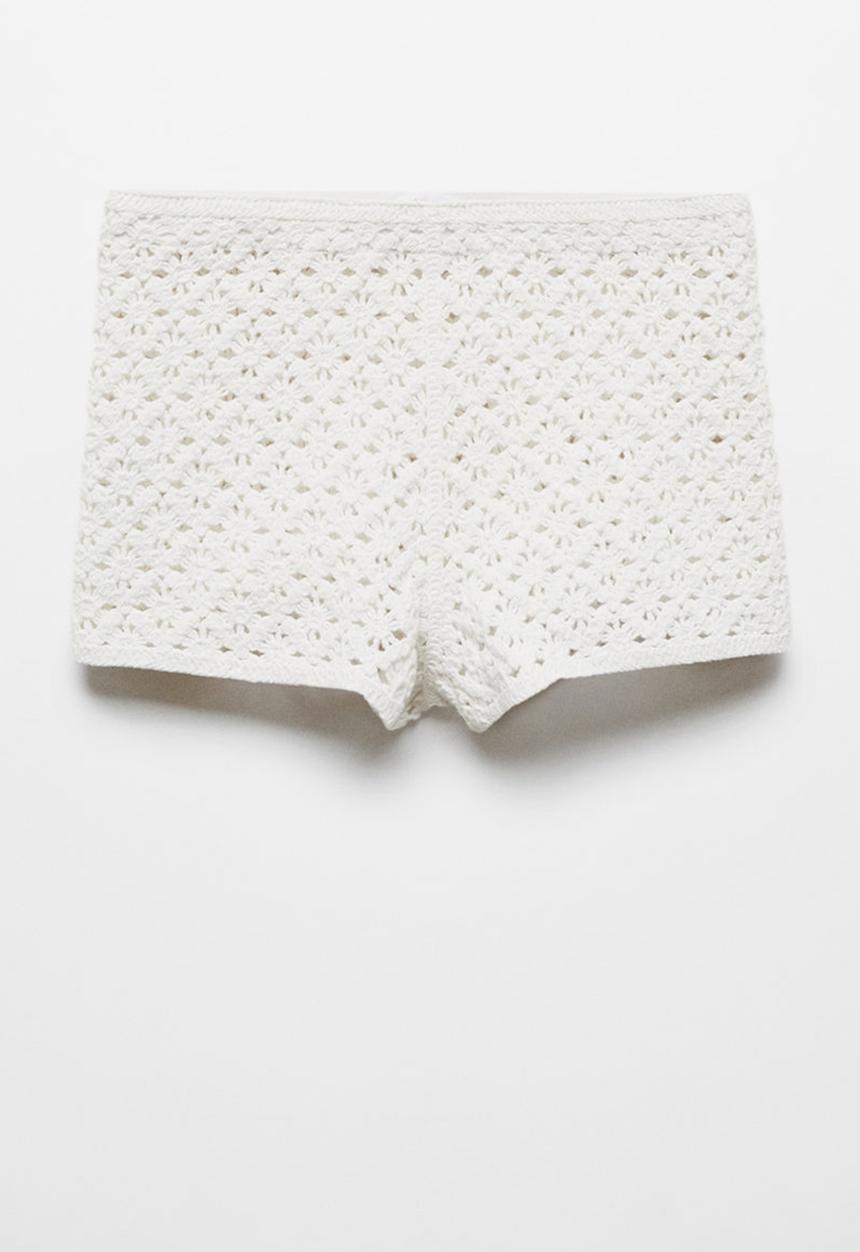 MANGO - Crochet shorts - white