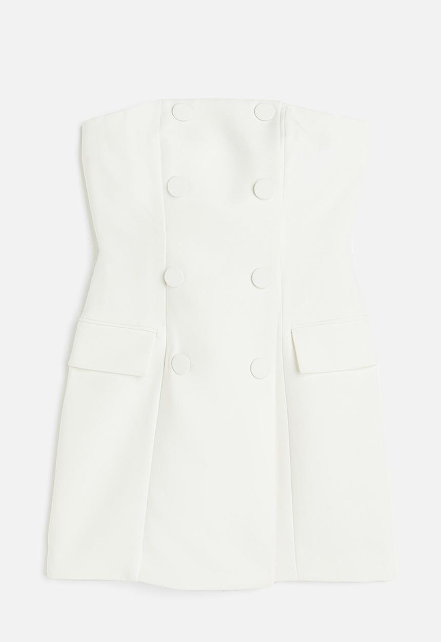 H&M - Tuxedo mini dress - white