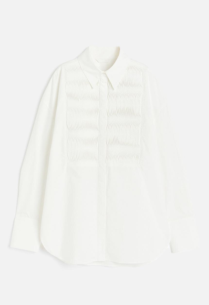 H&M - Oversized tuxedo shirt - white