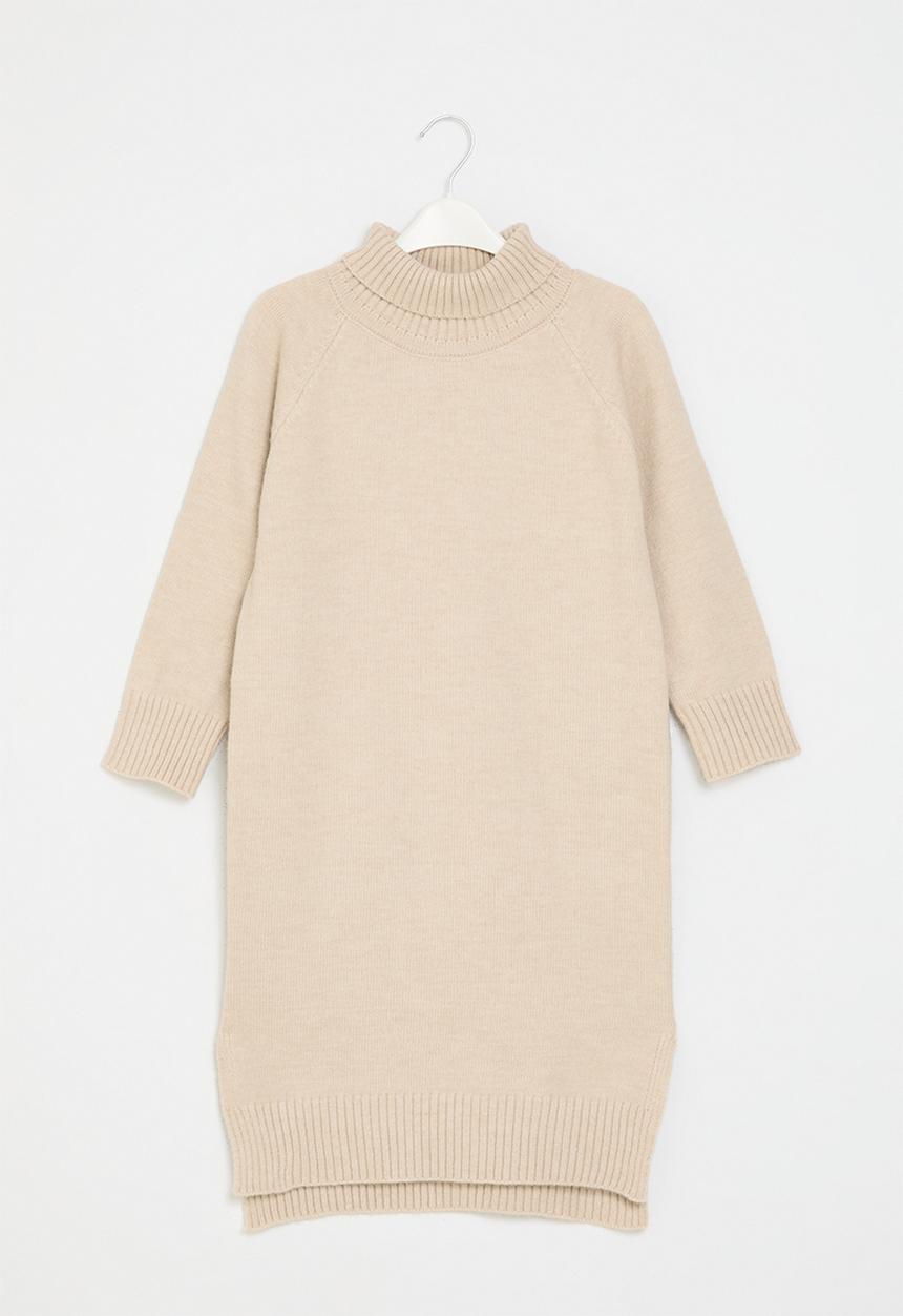 Pop Candy - Knit poloneck dress - brown