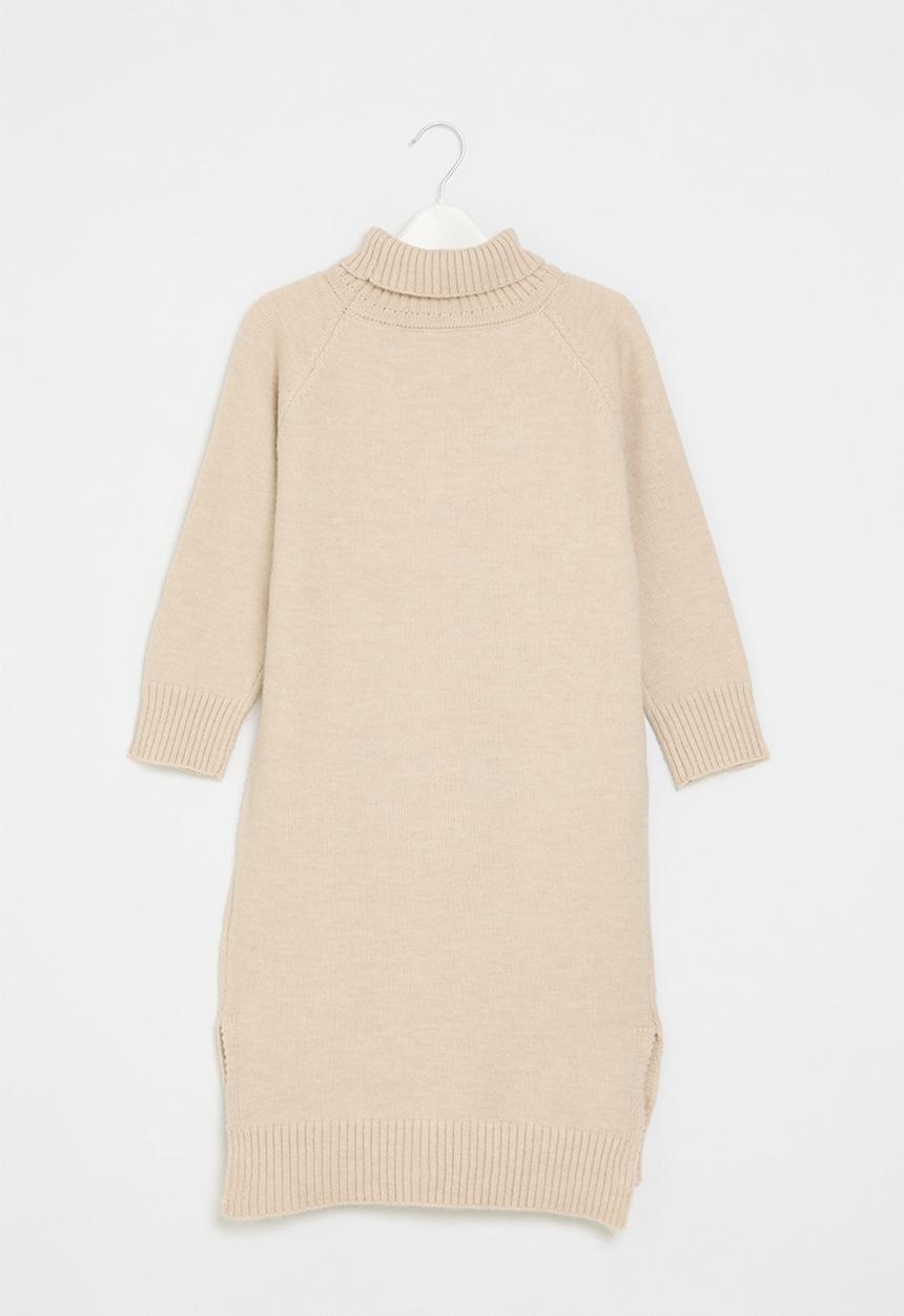 Pop Candy - Knit poloneck dress - brown