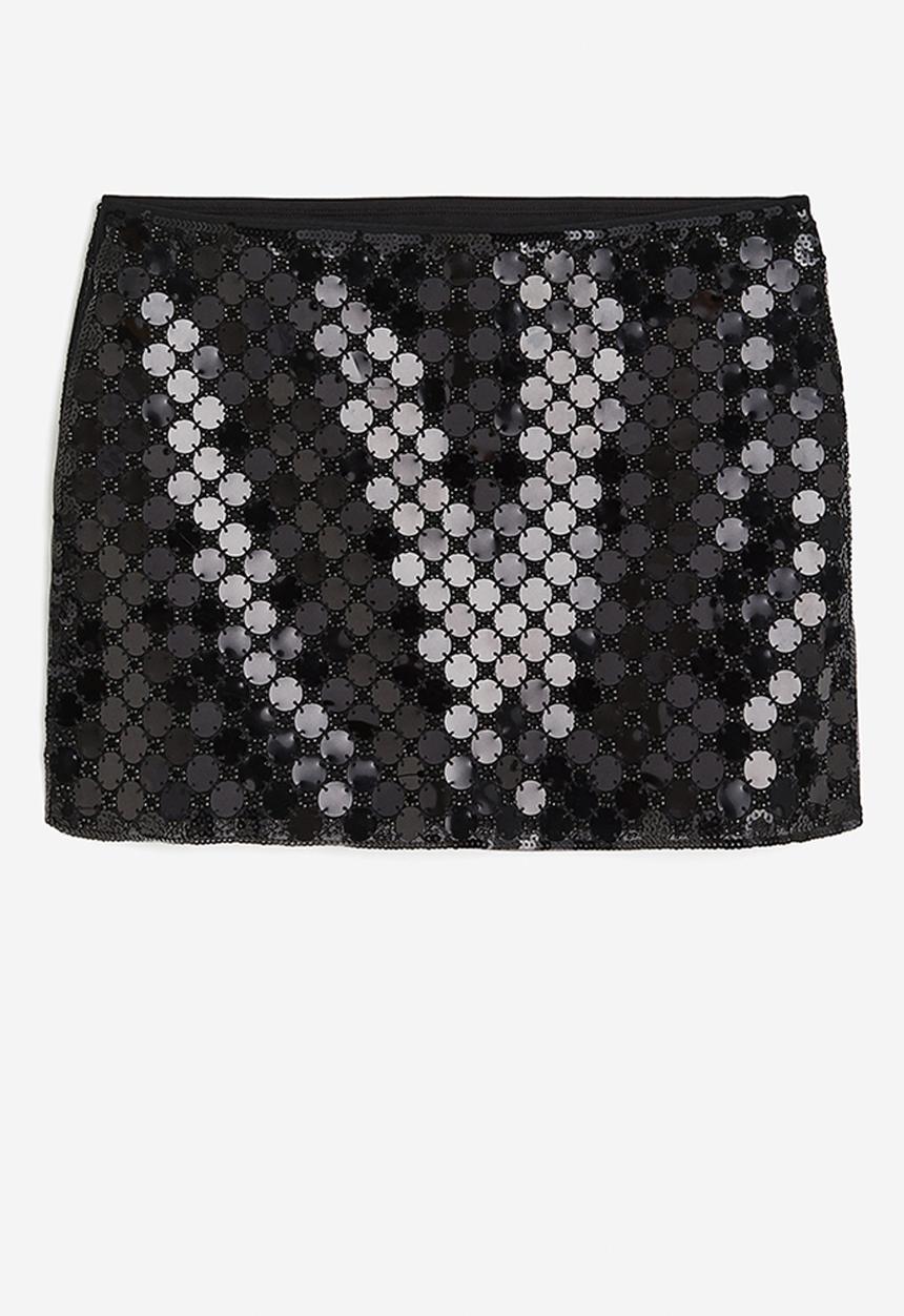 H&M - Sequined mini skirt - black