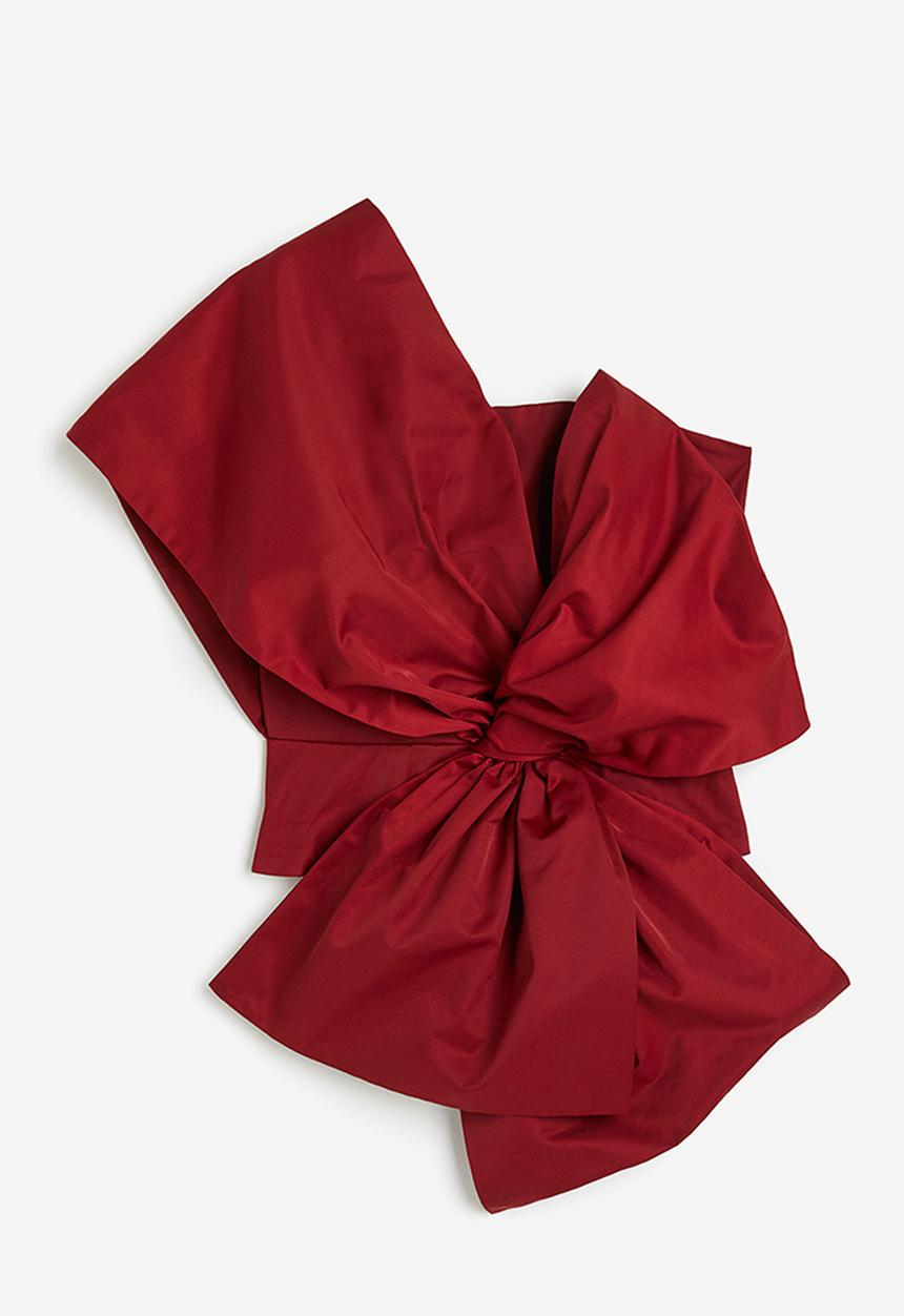 H&M - Bow-front top - red