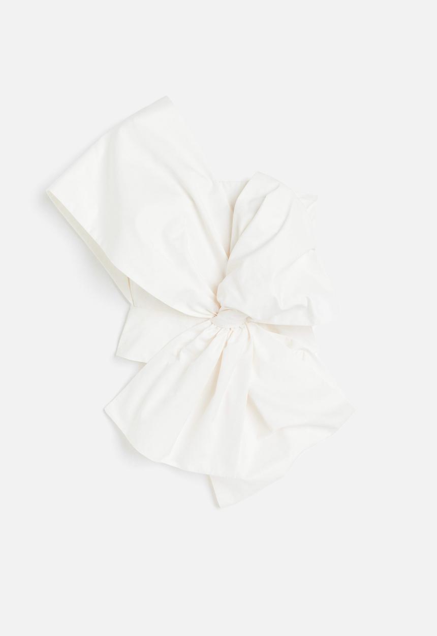 H&M - Bow-front top - white