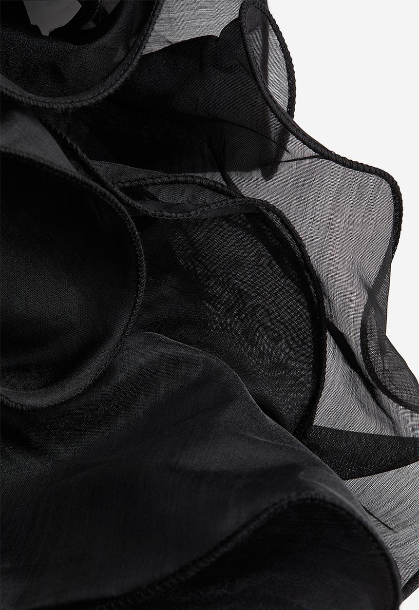 H&M - Frilled mini dress - black