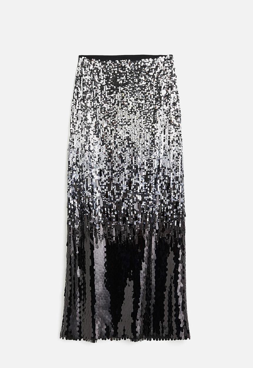 H&M - Sequined maxi skirt - black