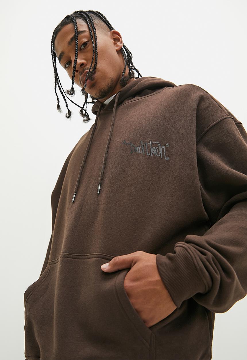 STYLE REPUBLIC - SR Oversize Hoodie Front & Back HD Print - Brown