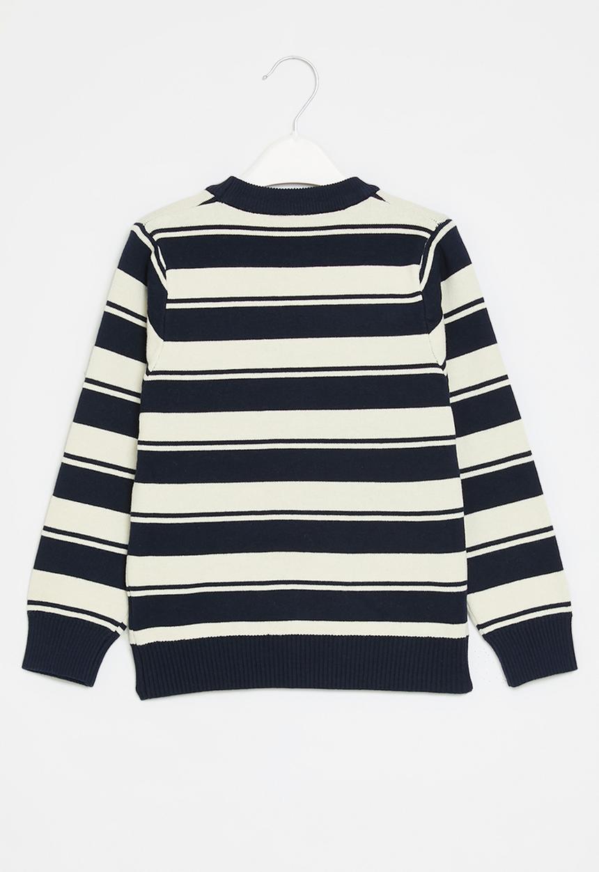 Pop Candy - Striped knit jersey - blue & white