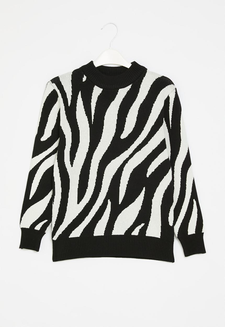 Pop Candy - Knitted jersey - black & white