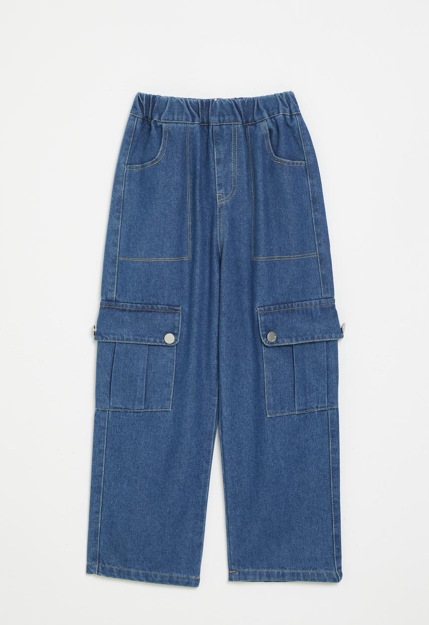 Pop Candy - Denim cargo pants - blue