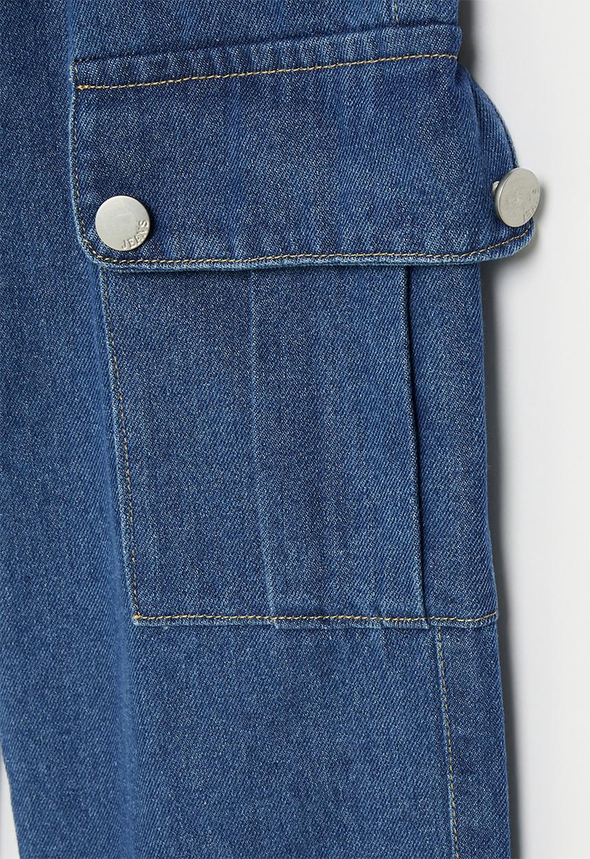 Pop Candy - Denim cargo pants - blue