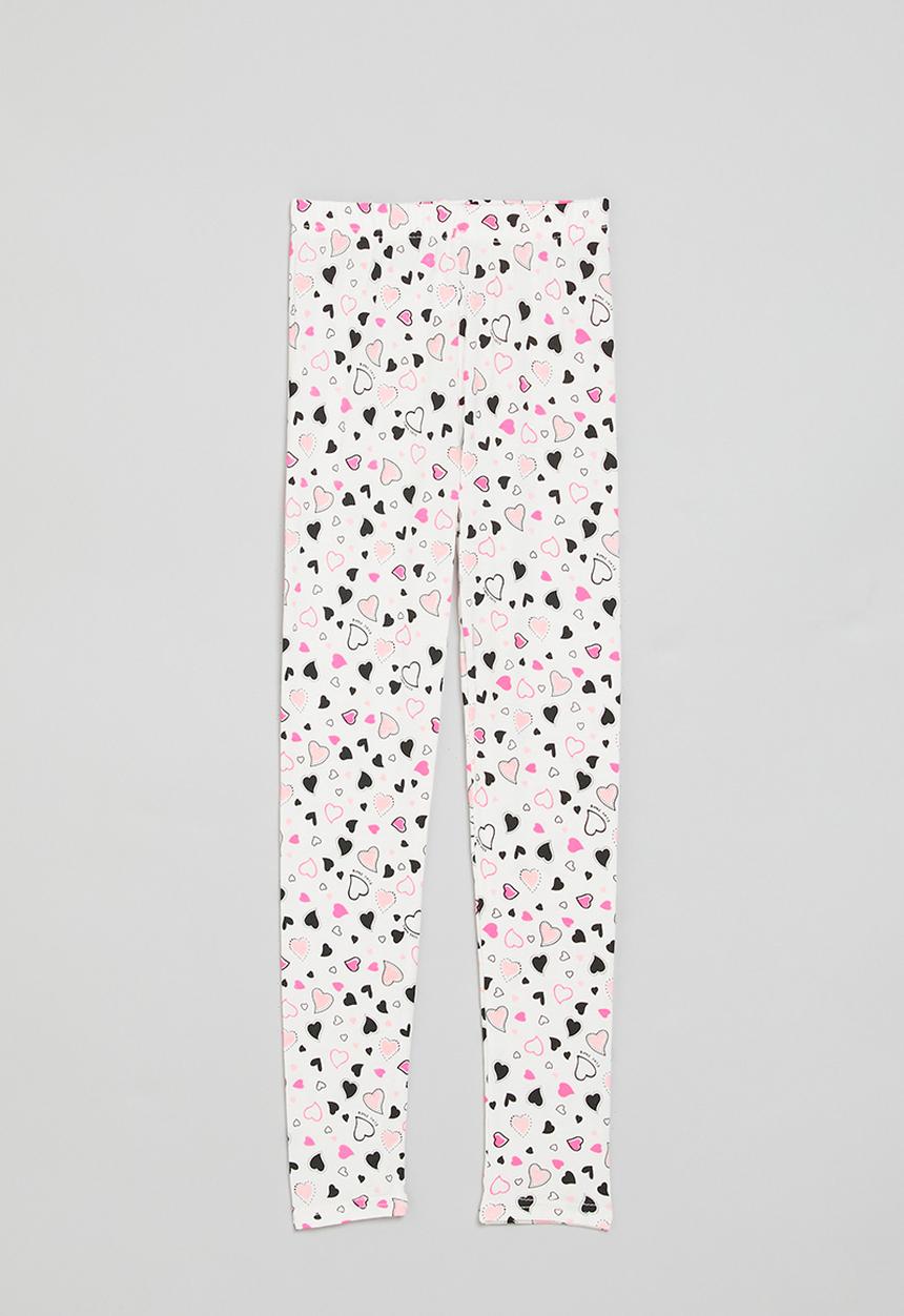 Pop Candy - Heart print leggings - white