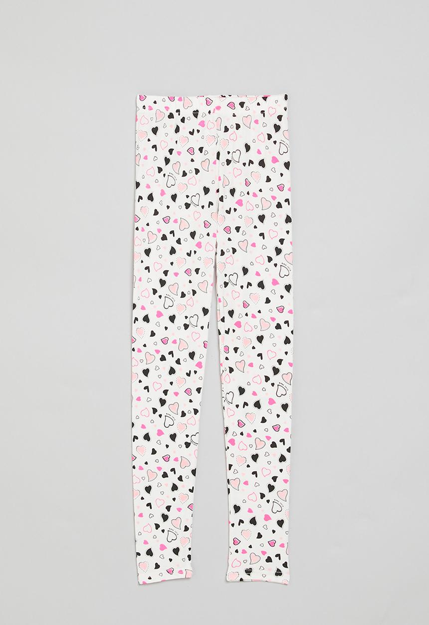 Pop Candy - Heart print leggings - white