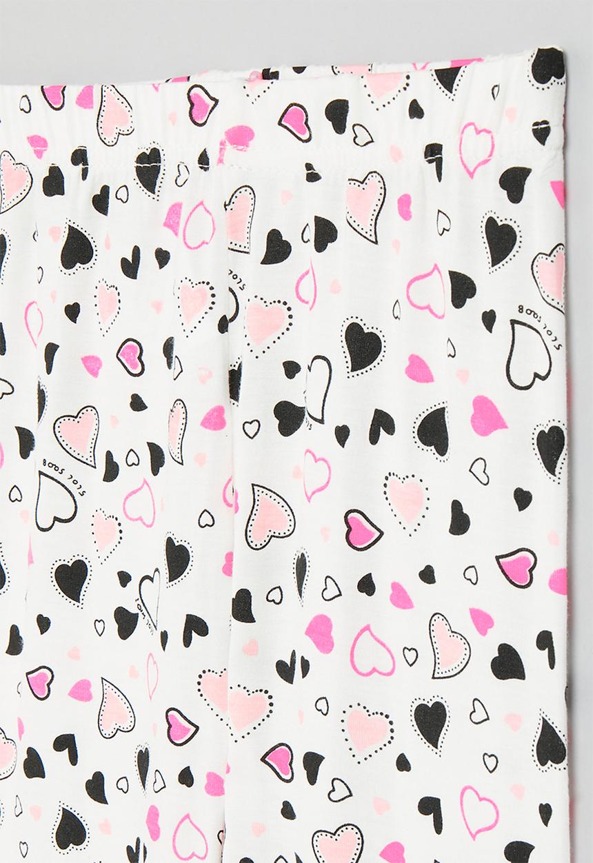 Pop Candy - Heart print leggings - white