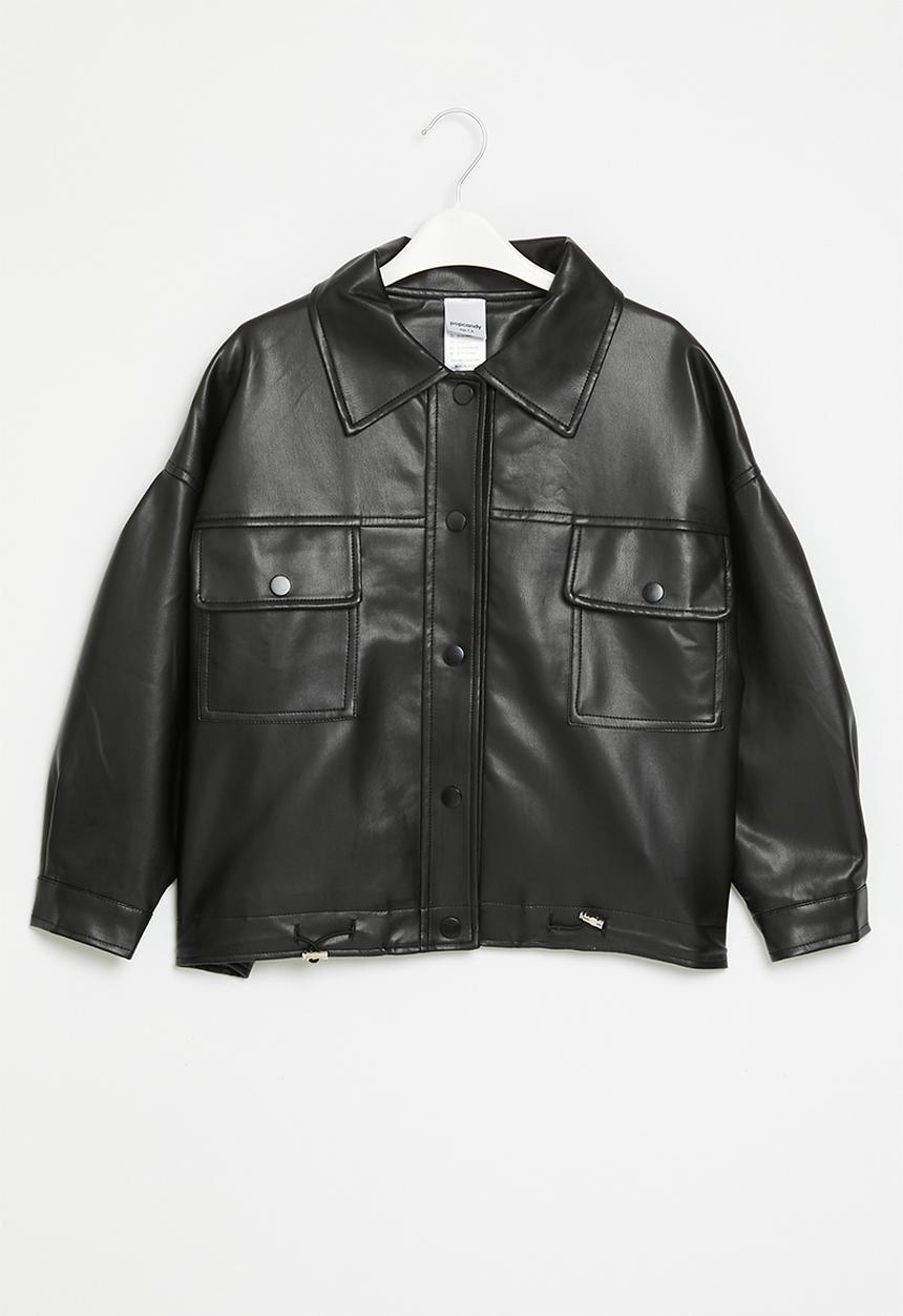 Pop Candy - Faux leather jacket - black