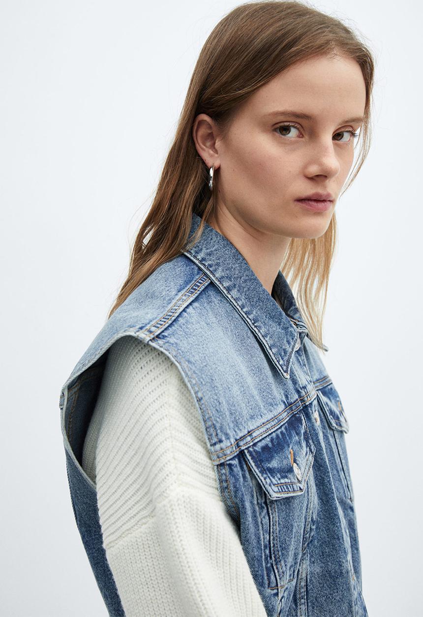 MANGO - Waistcoat kimberly - open-blue
