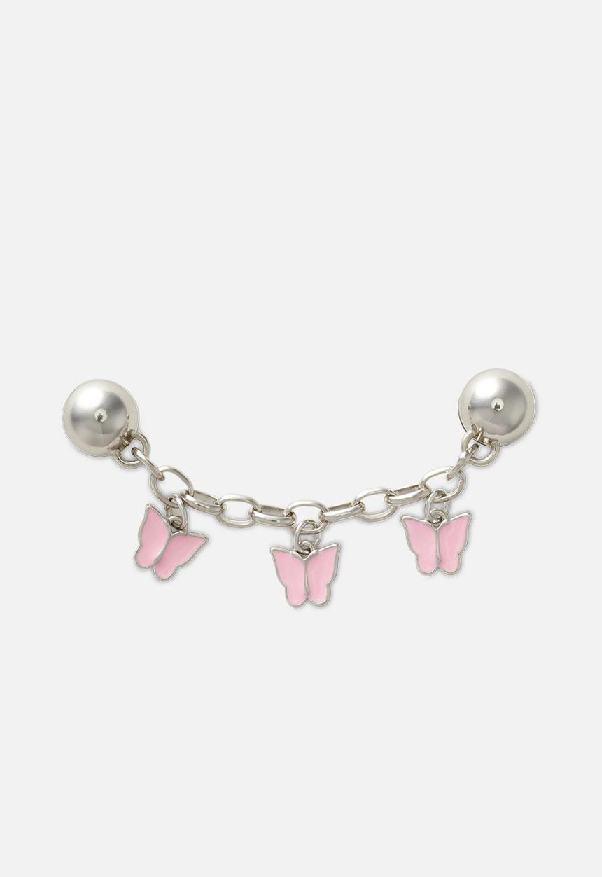Crocs - Goth Girl Butterfly Chain Loose - Pink & Grey