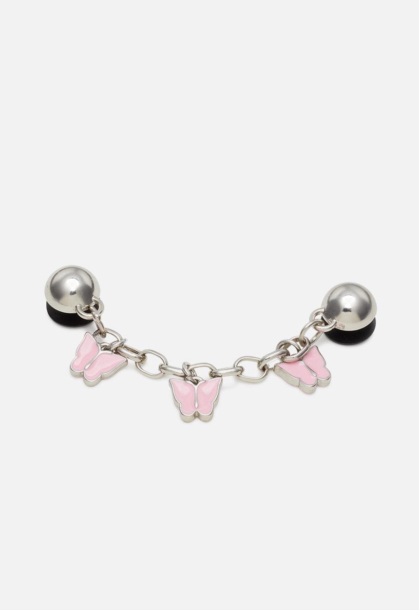 Crocs - Goth Girl Butterfly Chain Loose - Pink & Grey
