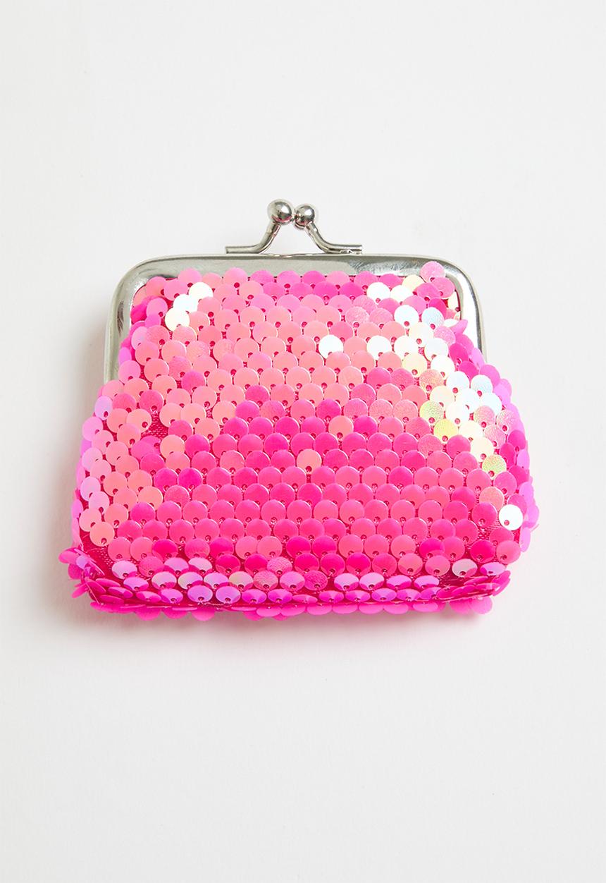 Pop Candy - Sequin purse-neon pink
