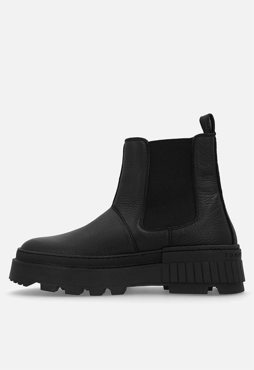 Tommy Hilfiger - Th elevated chunky leather chelsea - black