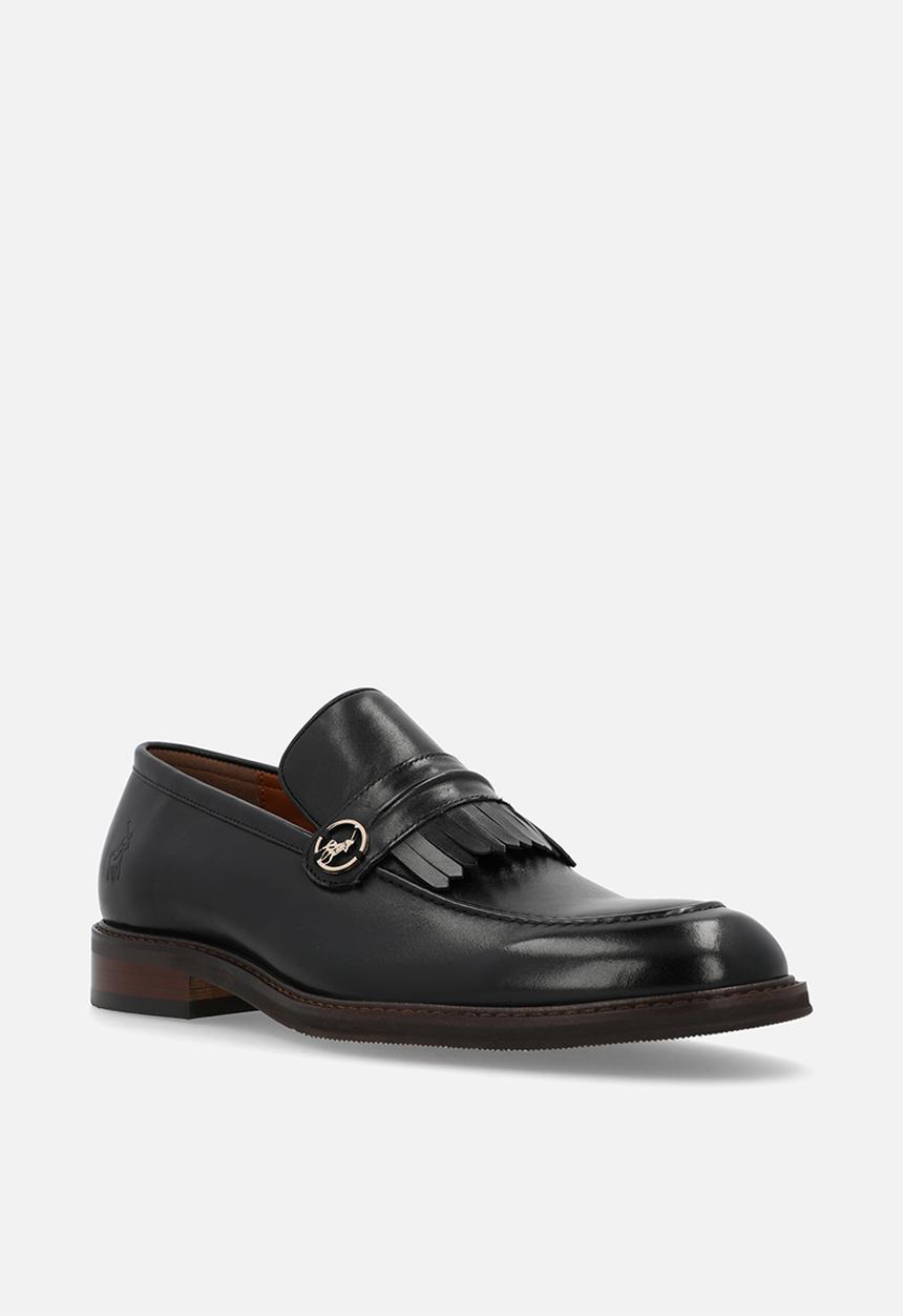 POLO - Kiltie trim penny loafer - black 
