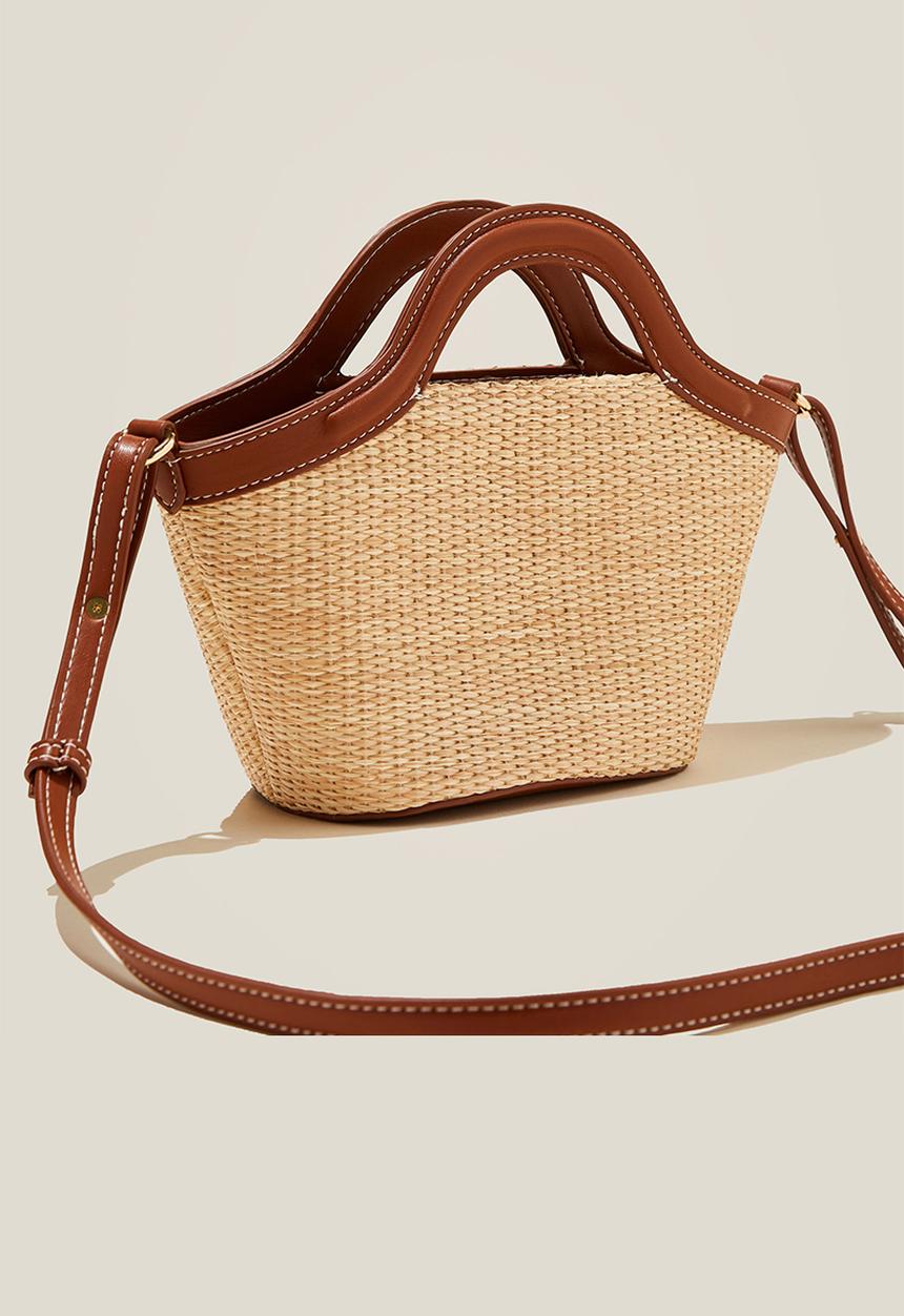 Rubi - Bridget mini bucket tote - tan woven